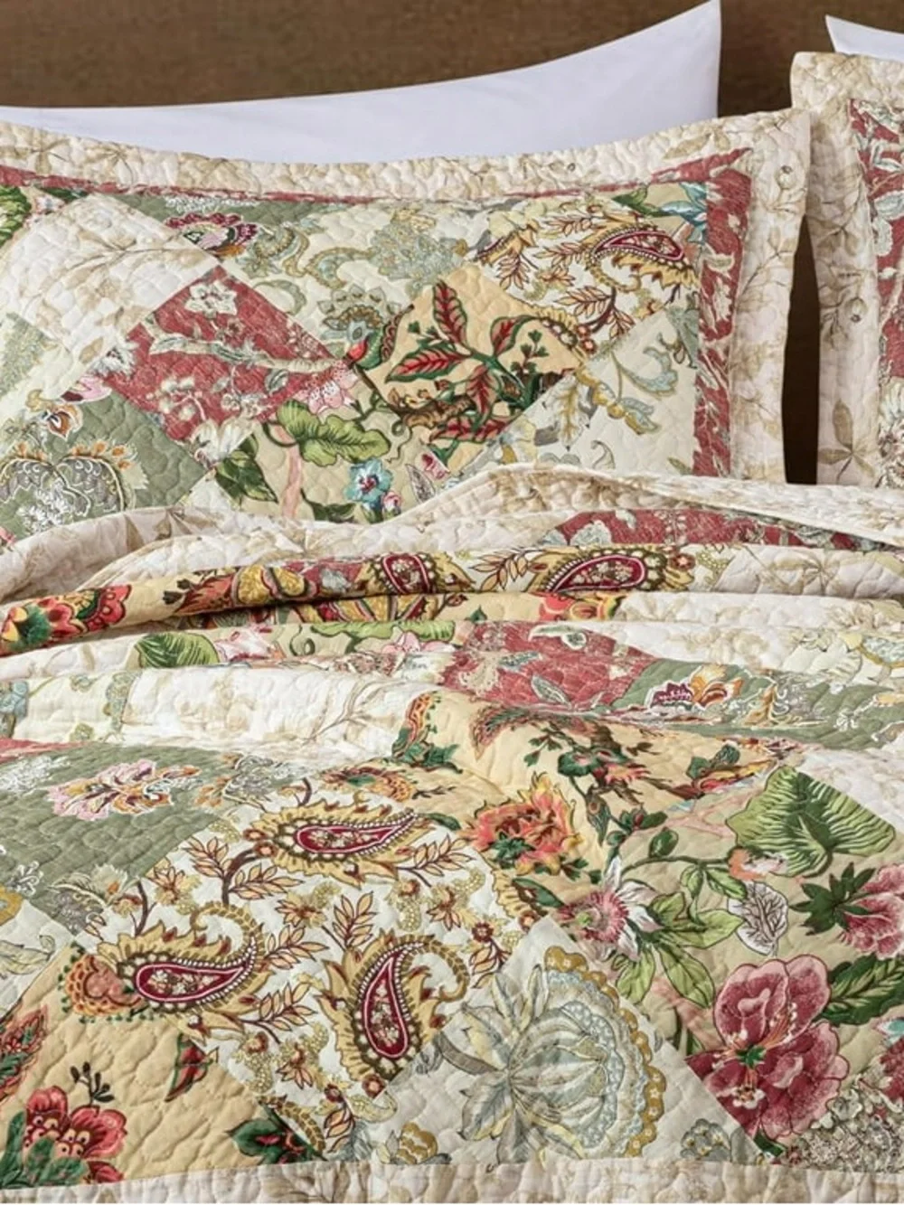 Floral Patchwork king 3 piece Quilt Set 100% cotton